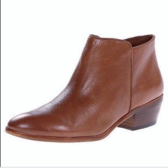 Sam Edelman Petty‎ saddle brown leather ankle boots size 9 side zip - Picture 1 of 8